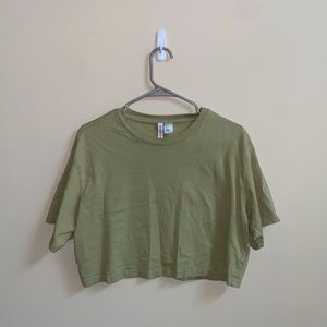 H&M sage green crop top, size medium